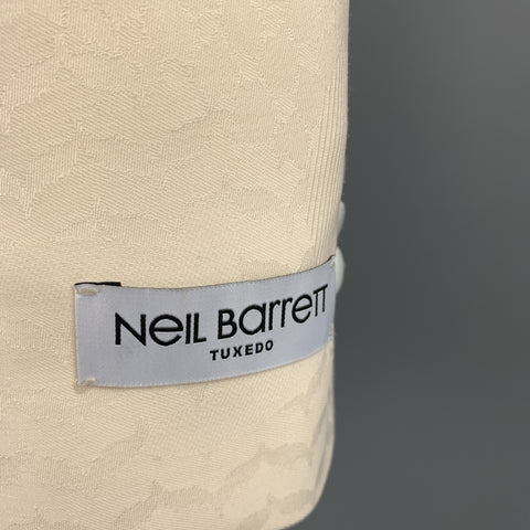 NEIL BARRETT Size 44 Cream Jacquard Wool Shawl Lapel Sport Coat