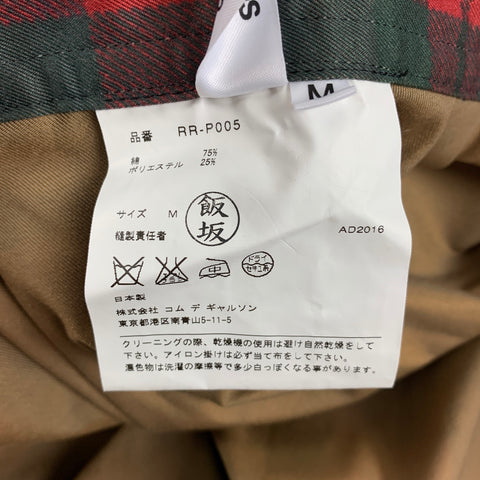 COMME des GARCONS Size M Red Green Cotton Polyester Plaid Balloon Casual Pants