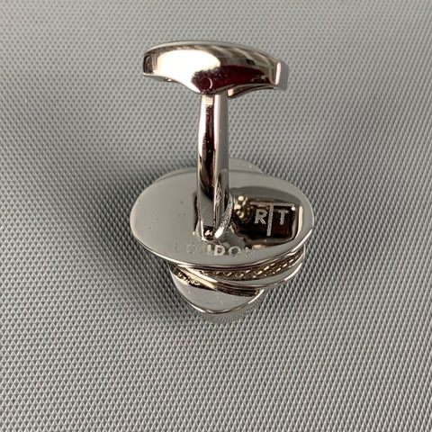 R T by TALEOSSIAN Silver Oval Mechanical Cuff Links