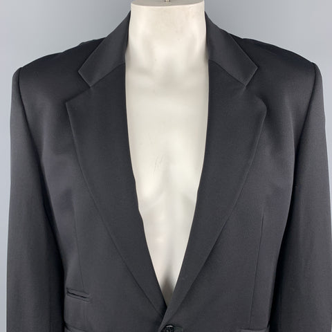 GENE MEYER 42 Regular Black Nylon Blend Notch Lapel Single Button Sport Coat