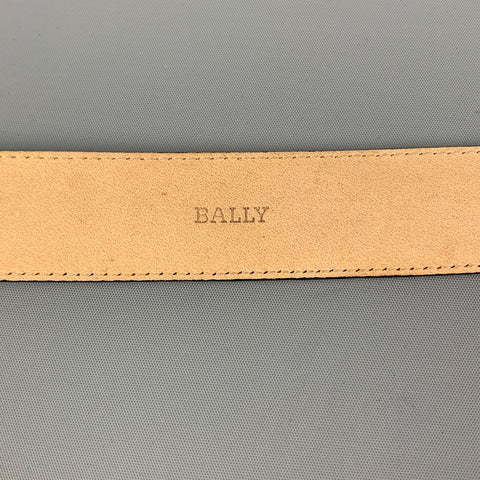 BALLY Size 36 Black Textured Lizard Belt