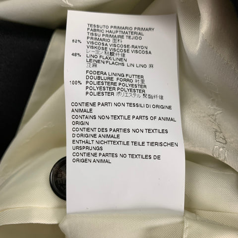 DSQUARED2 Size 46 Olive Black White Print Viscose Linen Sport Coat
