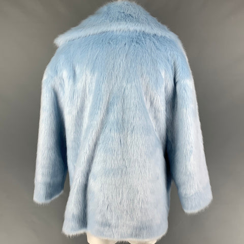 LANDLORD Size M Light Blue Textured Polyester Oversized Coat
