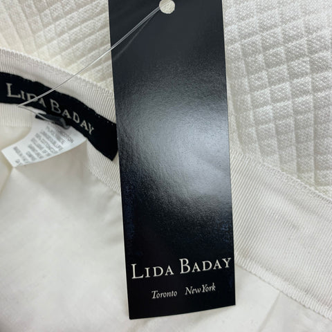 LIDA BADAY Size 4 Off White Cotton Polyamide Rhombus Pleated Skirt