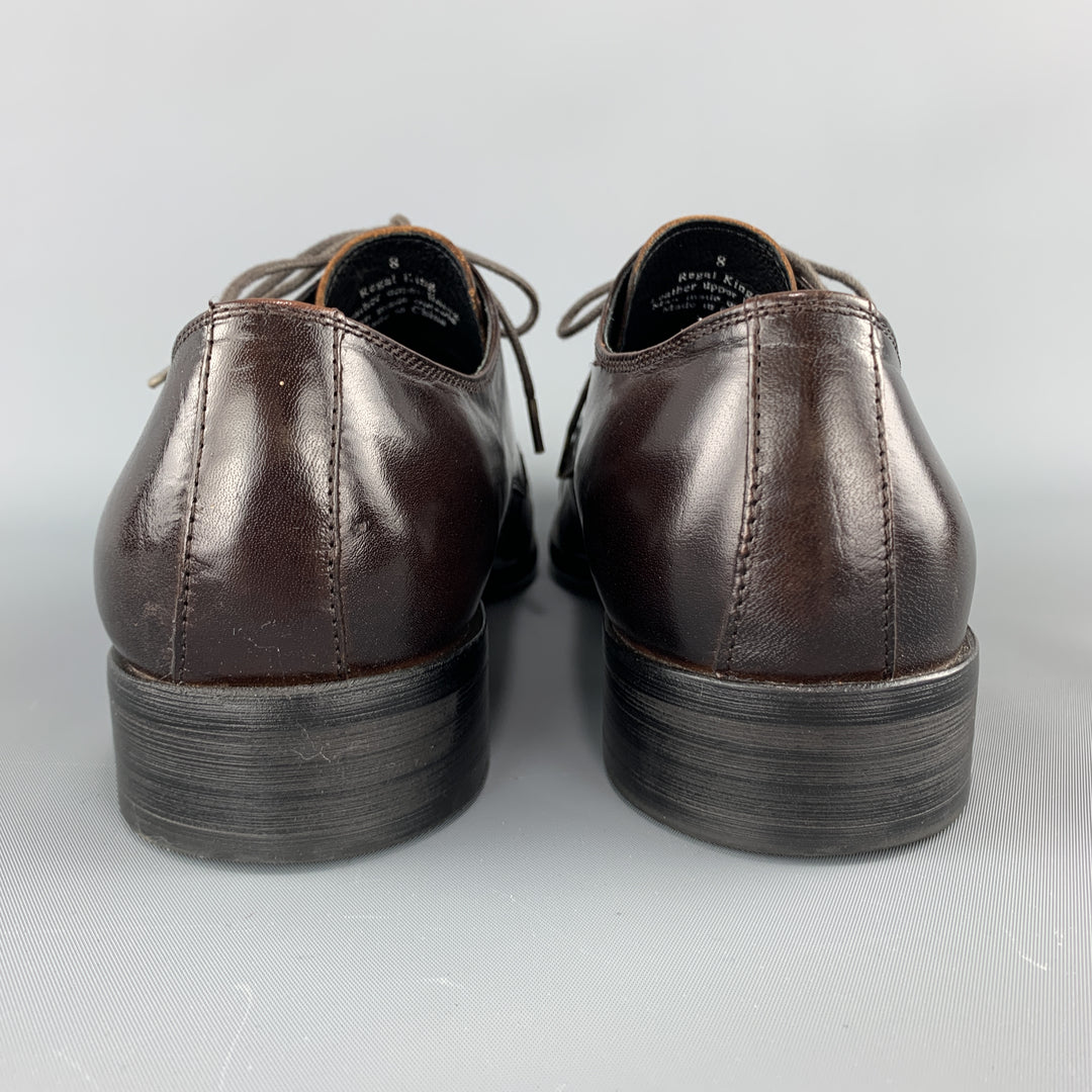 KENNETH COLE Size 8 Dark Brown Leather Squared Toe Lace Up
