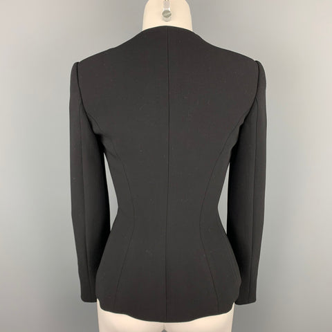RALPH LAUREN Collection Size 2 Black Wool Hidden Buttons Jacket
