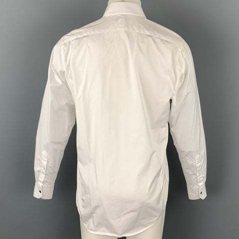 HERMES Size M White Cotton Button Up Long Sleeve Shirt