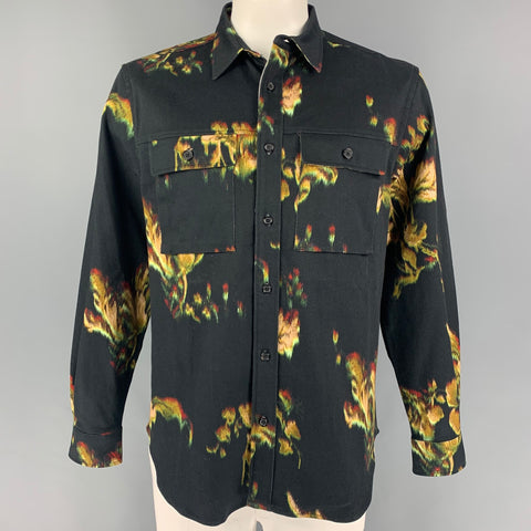 PAUL SMITH Size XL Multi-Color Print Cotton Shirt Jacket