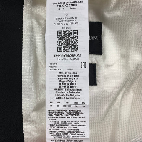 EMPORIO ARMANI Size 48 White & Black Viscose Peak Lapel Sport Coat
