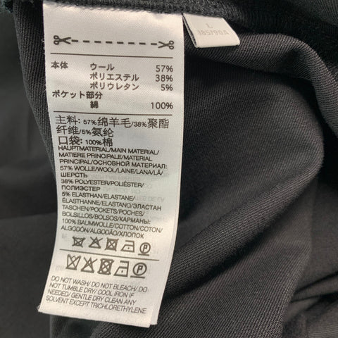 Y-3 Size L Black Solid Wool Polyester Elastic Waistband Casual Pants