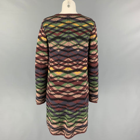 M MISSONI Taille 6 Manteau à boutons-pression tricotés en laine multicolore