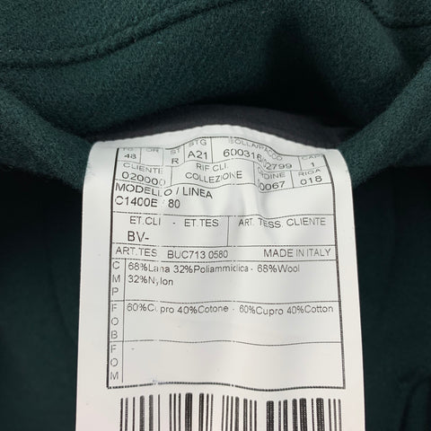 BOGLIOLI Size 38 Forest Green Wool Nylon Double Breasted Peacoat