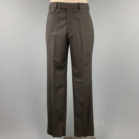 TED BAKER Size 40 Short Charcoal Glenplaid Wool Blend Notch Lapel Suit