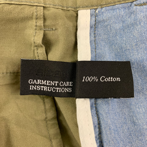 ALBAM Size 32 Olive Cotton Shorts