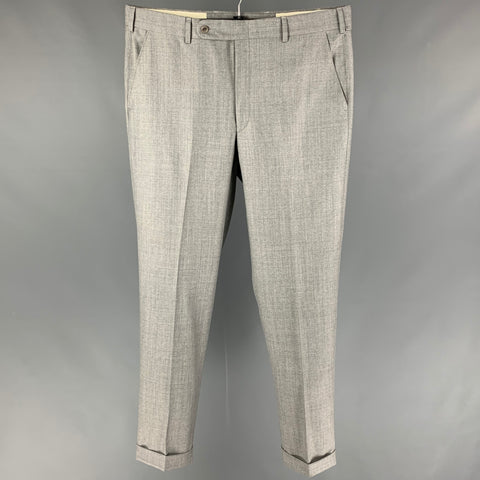 ROYAL CLASSIC Size 36 Light Gray Heather Flat Front Dress Pants