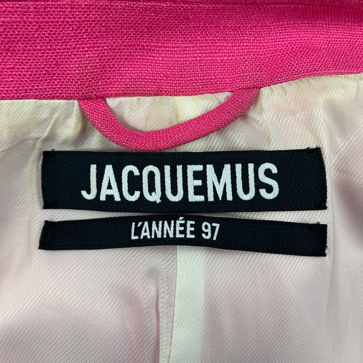 JACQUEMUS FW 20 Size 36 Pink Viscose Linen Notch Lapel Sport Coat