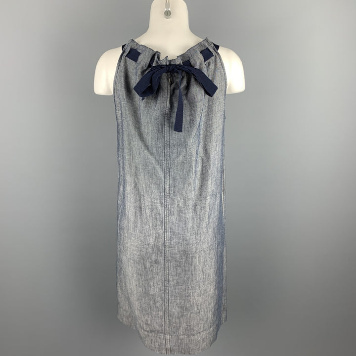 ESCADA SPORT Talla 6 Vestido recto de algodón / lino azul