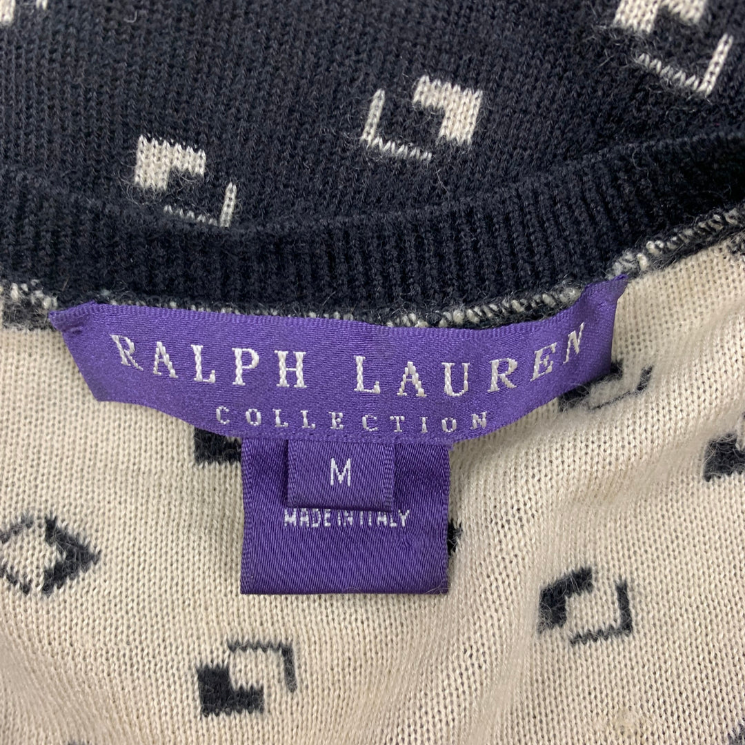 RALPH LAUREN Collection Size M Black Cream Cashmere Silk Pullover Vest