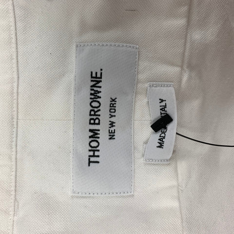 THOM BROWNE Taille XL Chemise à manches longues boutonnée en coton blanc
