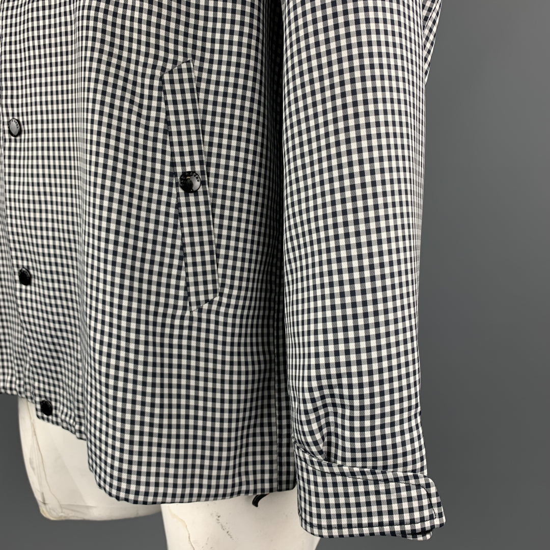 RAG &amp; BONE Taille XL Veste à boutons-pression en polyester à carreaux noir et blanc