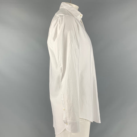 SID MASHBURN Taille L Chemise à manches longues en coton piqué blanc