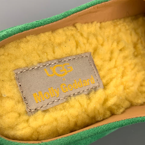 UGG x MOLLY GODDARD Zapatos planos con plataforma de ante verde talla 7