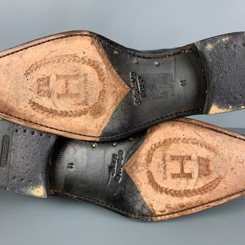CALZOLERIA HARRIS Taille 12 Chaussures à lacets en cuir perforé noir