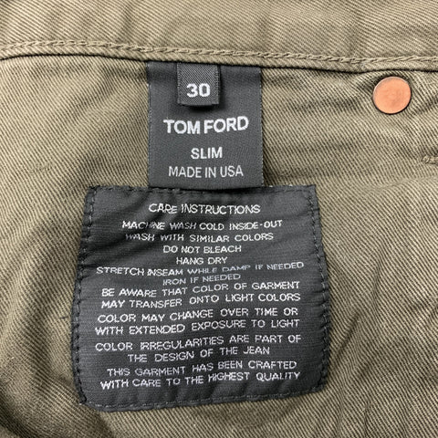 TOM FORD Size 30 Brown Cotton Button Fly Casual Pants