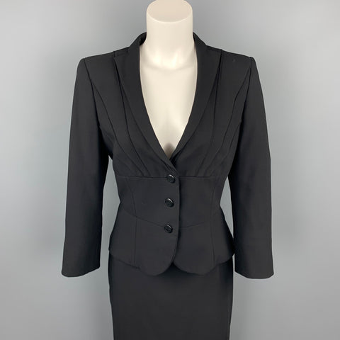 GIORGIO ARMANI Taille 4 Tailleur jupe crayon en laine noire