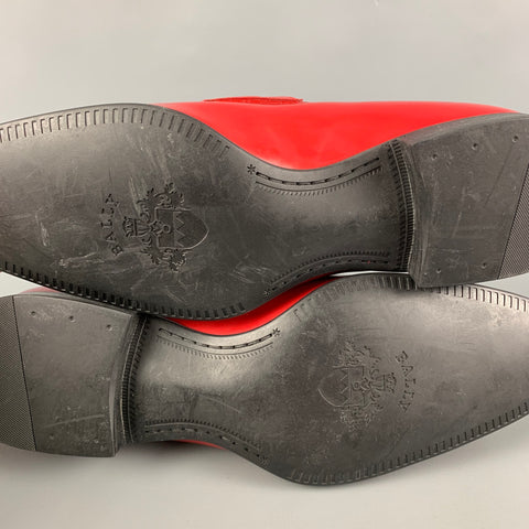 BALLY Size 10 Red Leather Slip On Loafers