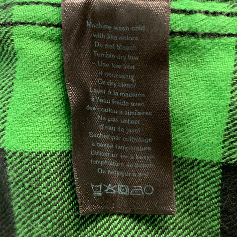 RAG & BONE Size S Green Black Checkered Cotton One Pocket Long Sleeve Shirt