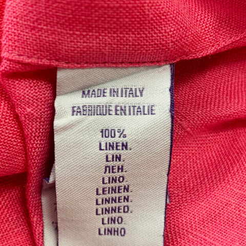 RALPH LAUREN Size XXL Pink Linen Spread Collar Long Sleeve Shirt