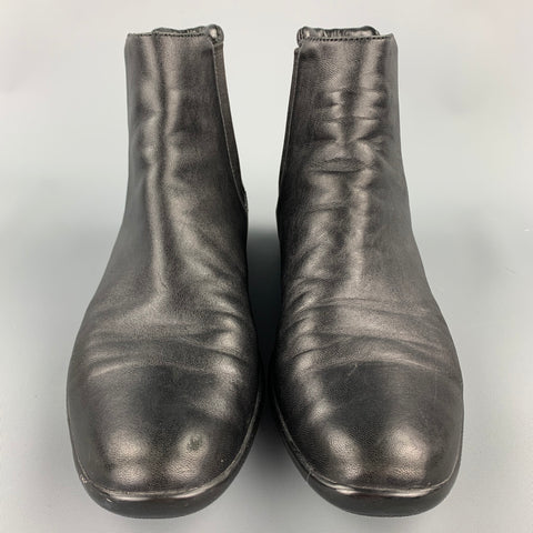 PRADA Sport Size 6.5 Black Leather Ankle Chelsea Boots