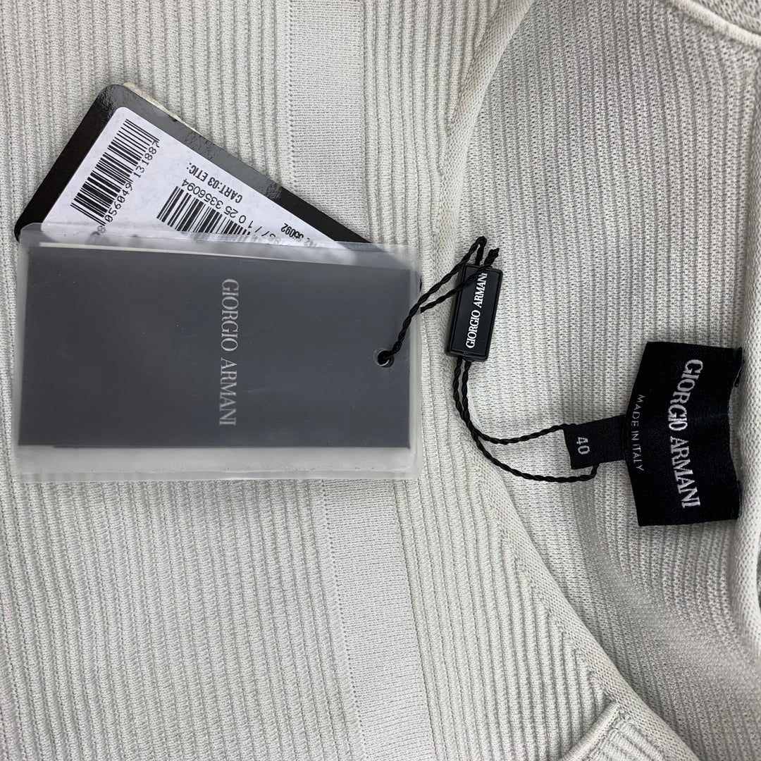 GIORGIO ARMANI Size 4 Sea Foam Viscose / Polyester Ribbed Casual Top