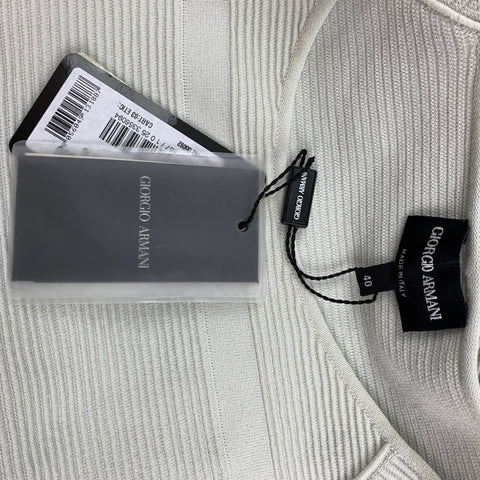 GIORGIO ARMANI Size 4 Sea Foam Viscose / Polyester Ribbed Casual Top