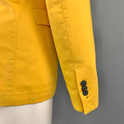 BURBERRY LONDON Size 40 Yellow Cotton Notch Lapel Two Buttons Sport Coat