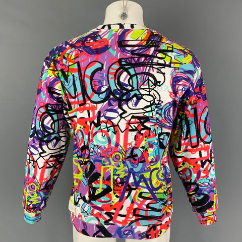 MCQ by ALEXANDER MCQUEEN Size XS White Multi-Color Graffiti Cotton Pullover