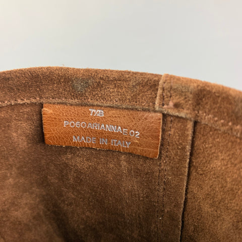 COACH Botas Arianna con flecos de ante marrón talla 7.5