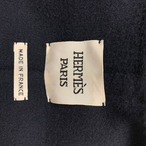 HERMES by Margiela FW 2000 Size 10 Navy Blue Cashmere Belted Cape Vest Jacket