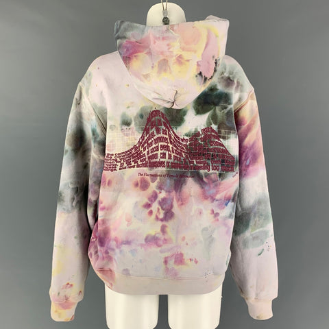 MADHAPPY Size S Lilac Multi-Color Tie Dye Cotton Hoodie Sweatshirt