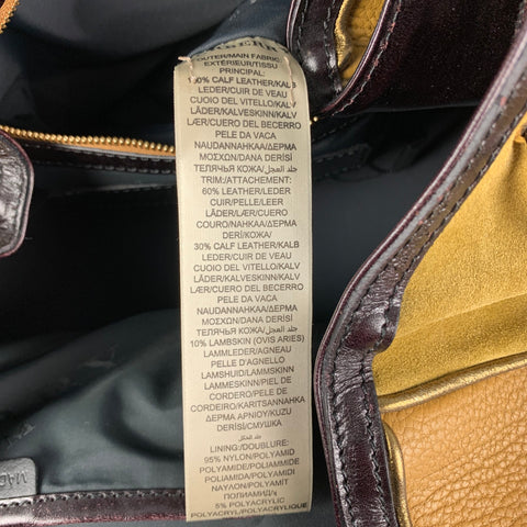 BURBERRY PRORSUM Bolso satchel Earlsburn de cuero en marrón oscuro ámbar