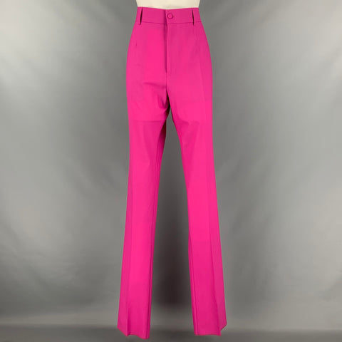 DOLCE & GABBANA Size 12 Pink Navy Gold Wool Beaded Peak Lapel Pants Suit