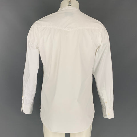 OFFICINE GENERALE x BARNEY'S NEW YORK Size M White Cotton Nehru Collar Long Sleeve Shirt