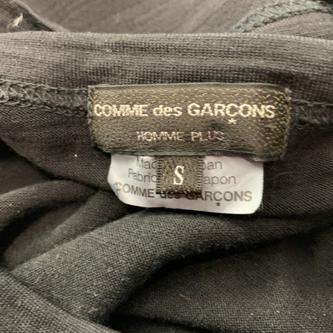COMME des GARCONS HOMME PLUS Size S Black Grey Applique Jersey Pullover