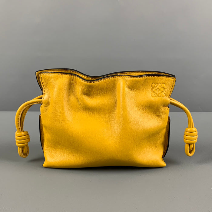 LOEWE Yellow Leather Flamenco Nano Clutch