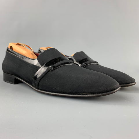 BALLY Adante Size 11 Black Silk Slip On Loafers
