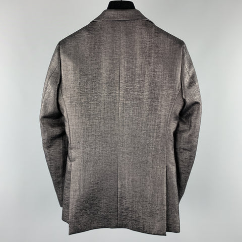 J. LINDEBERG Size 36 Black Woven Cotton Blend Peak Lapel Sport Coat