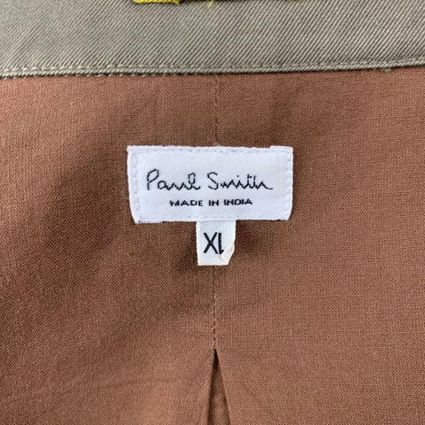 PAUL SMITH Size XL Olive Multi-Color Embroidery Cotton Jacket
