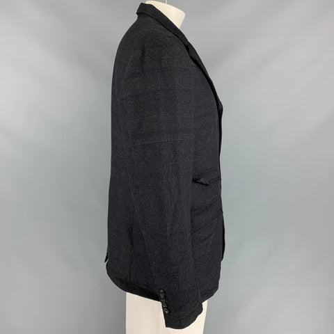 ENGINEERED GARMENTS Chaqueta con solapa de muesca de lana/algodón texturizado color carbón Talla XL