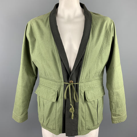 SASQUATCHfabrix Size XL Olive Cotton Shawl Collar Jacket
